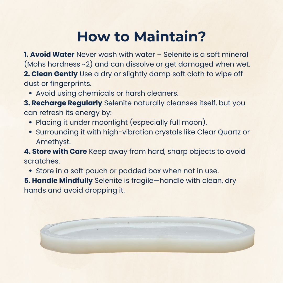 Soulwise Selenite Crystal Recharging Plate – 6" White Charging Slab for Cleansing Crystals, Jewelry & Energy Tools.