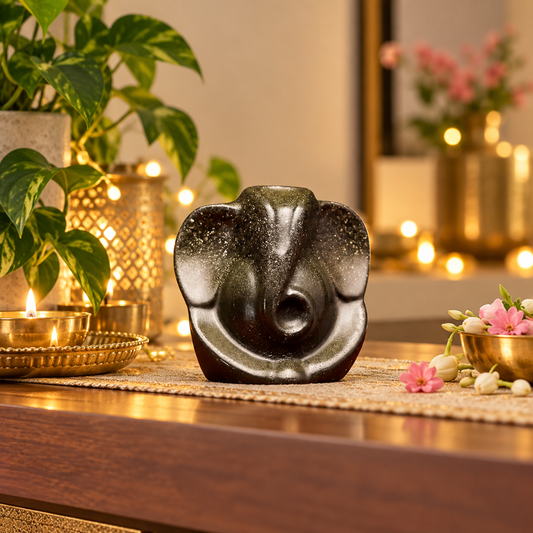 Lord Ganesha Pyrite Dust Idol – Ganpati Showpiece for Home Mandir, Office Décor, Diwali & Spiritual Gifting