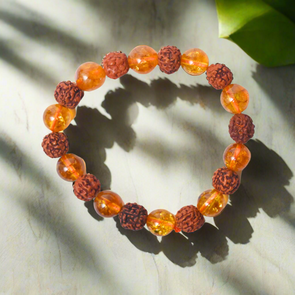 Citrine-Rudraksha 10mm bracelet | | ๐ฟ๐ฆ๐ต๐ฟ๐ฎ๐๐ฎ๐ป ๐ฆ๐ฝ๐ฒ๐ฐ๐ถ๐ฎ๐น๐ฟ