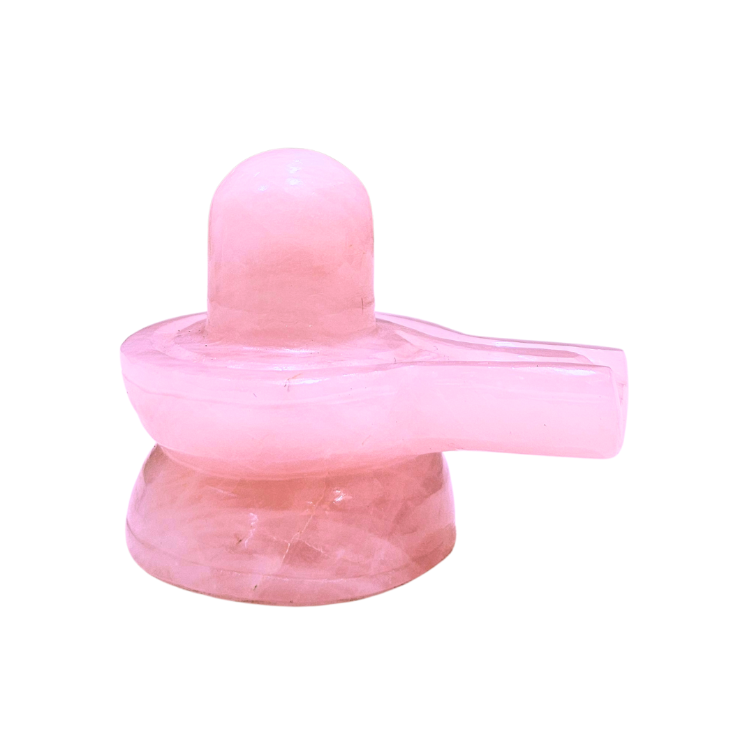 Soulwise Rose Quartz Shivlingam 2", Inner Peace, Balance, and Harmony, Healing Crystal Decor, 100g.