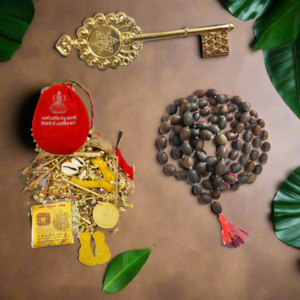 Diwali Gift Combo – Laxmi Potli + Kuber Kunji + Kamal Gatta Mala | Lakshmi Poojan Set for Wealth & Prosperity