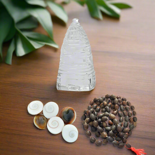 Diwali Spiritual Combo – Gomti Chakra (Set of 5) + Kamal Gatta Mala + Energized Shree Yantra (1 Inch) | Vastu Pooja Gift for Wealth, Prosperity & Protection