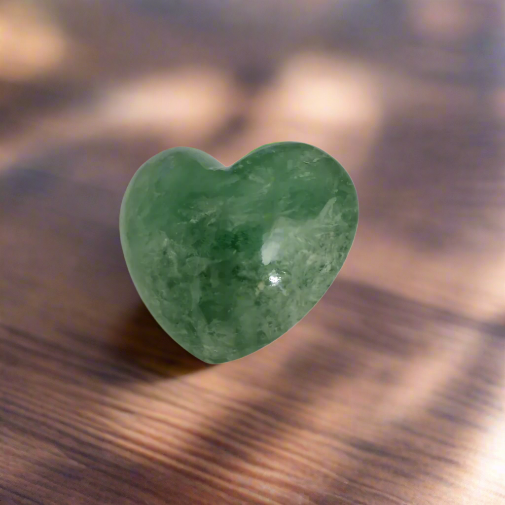 Green Fluorite Heart Shape Crystal