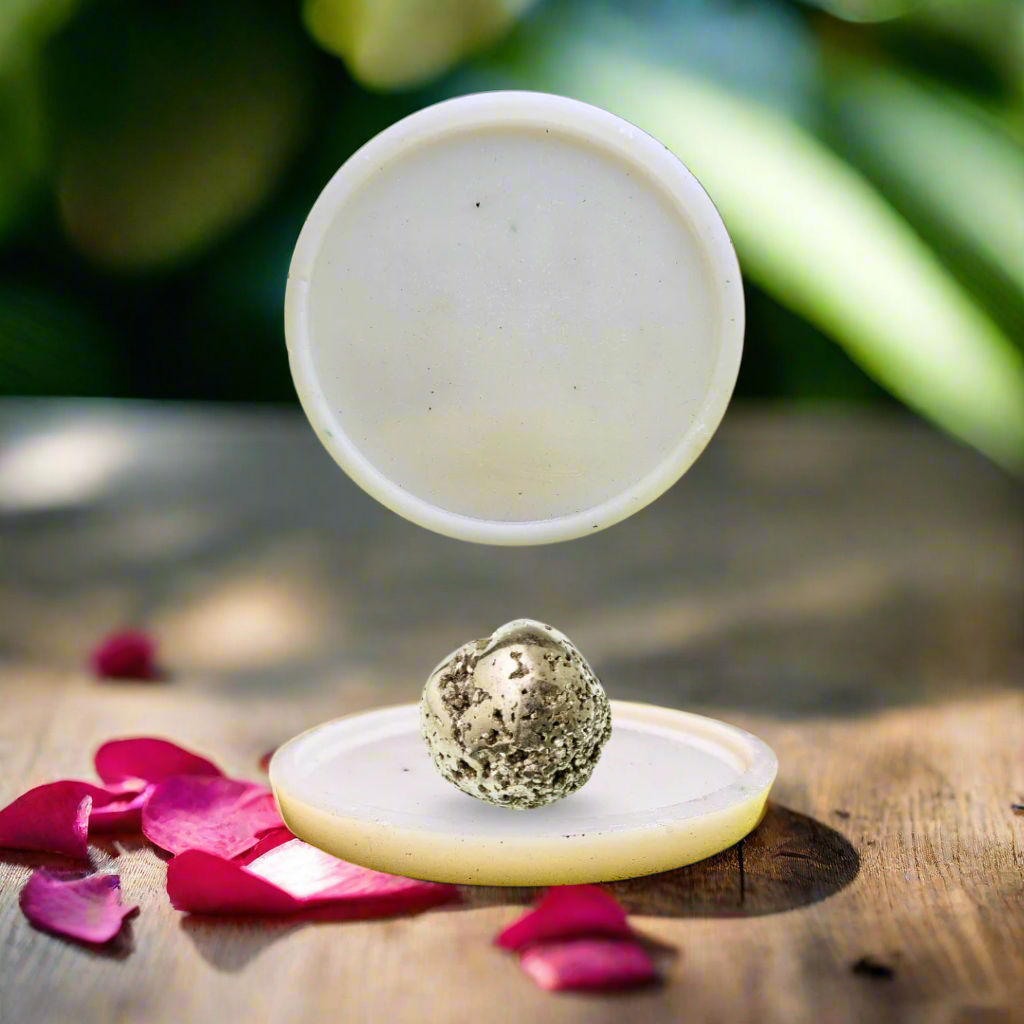 Soulwise Selenite Crystal Recharging Plate – Round White Charging Slab for Cleansing Crystals, Jewelry & Energy Tools