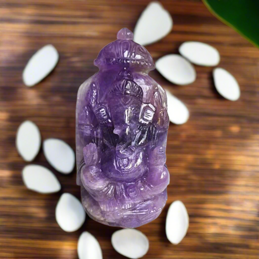 Soulwise Amethyst ametrine Ganesha 14cm Tall, Healing Crystal for Growth, Abundance and Positivity, Diwali Decor, Diwali Gift
