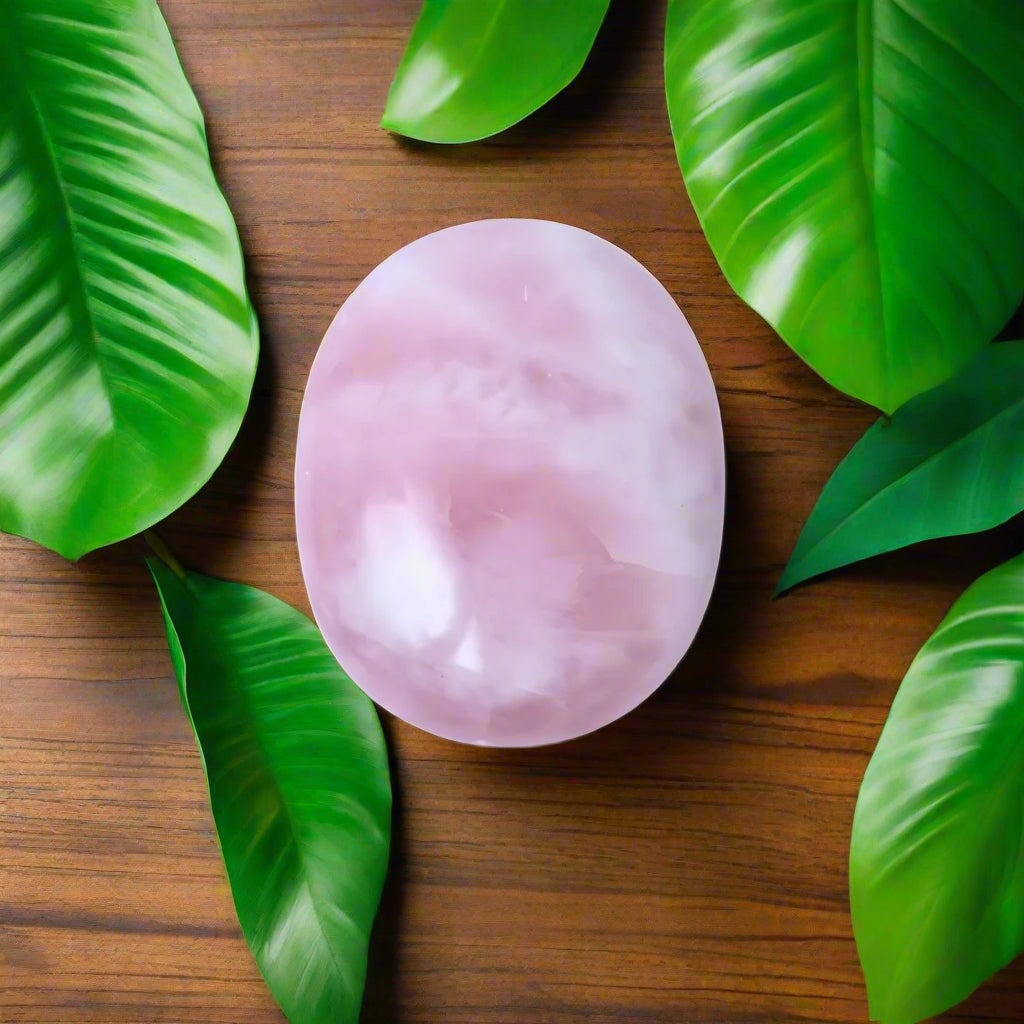 Rose Quartz Healing crystal Palm Stone