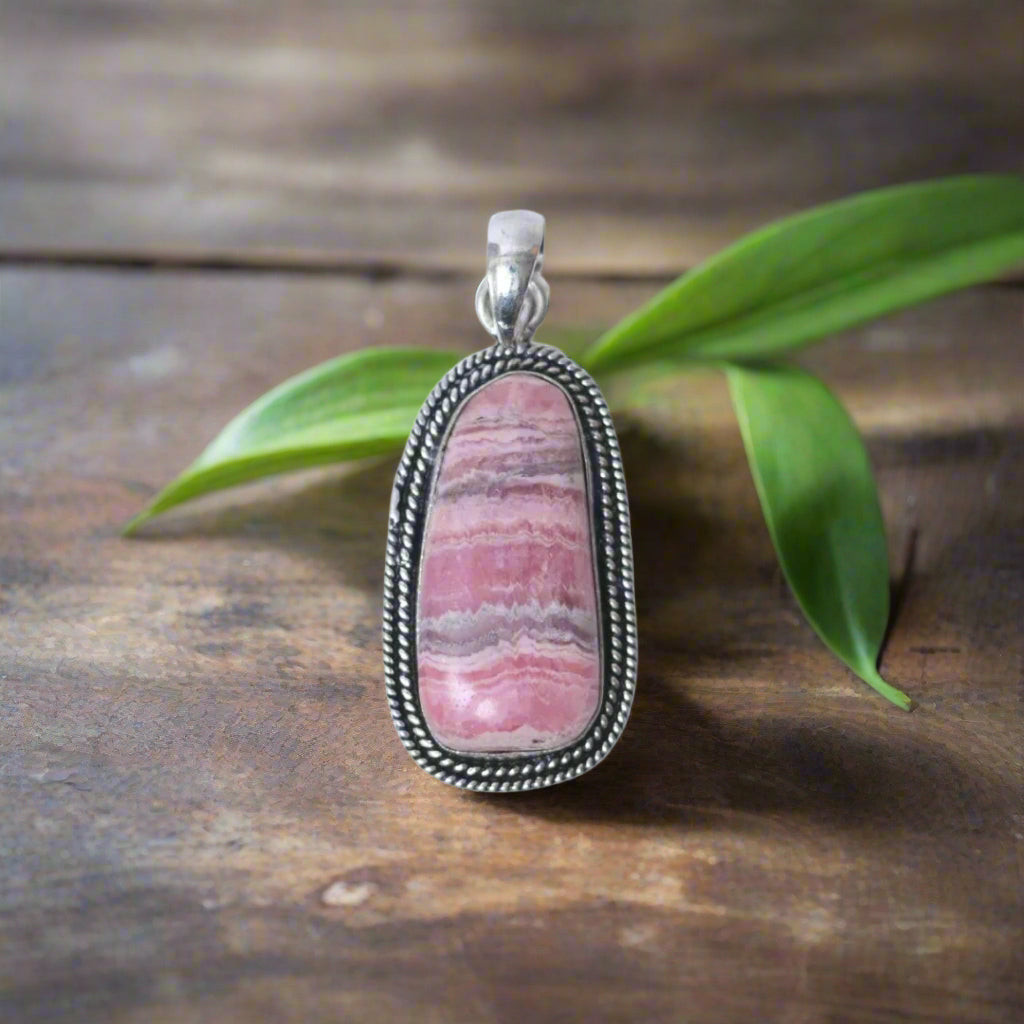 Rhodochrosite crystal Pendant