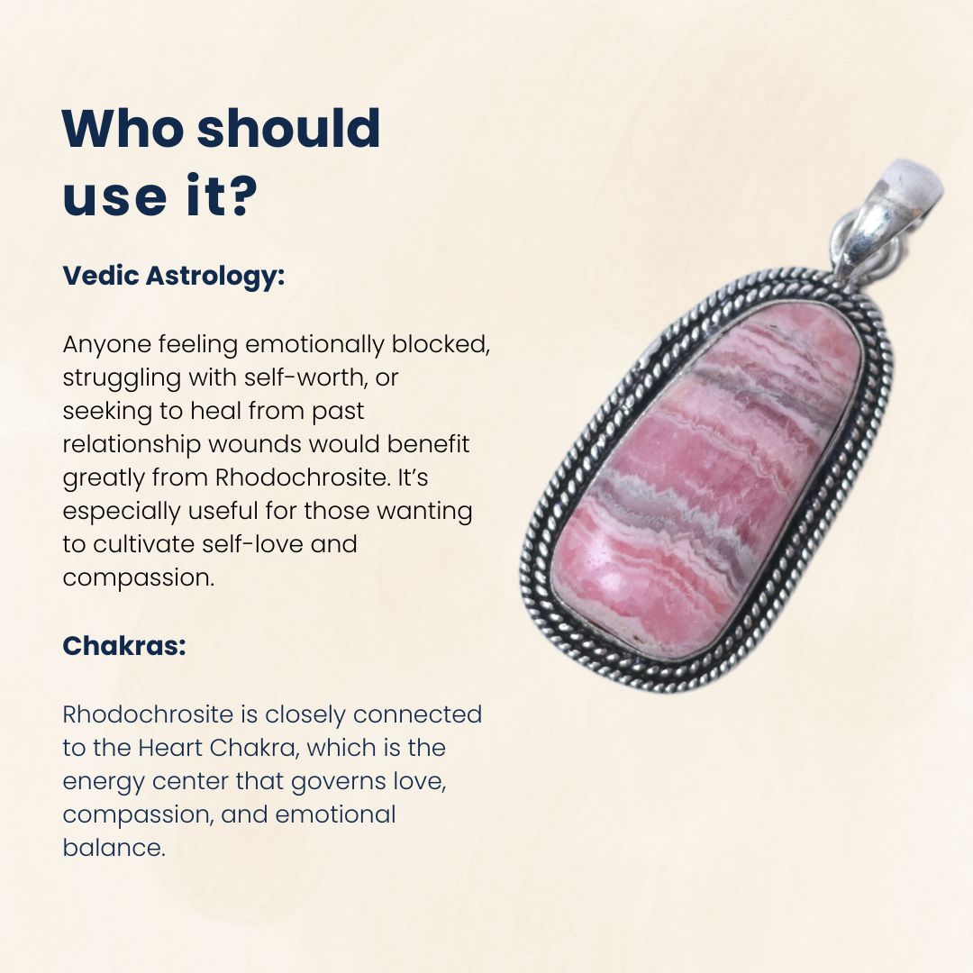 Rhodochrosite crystal Pendant