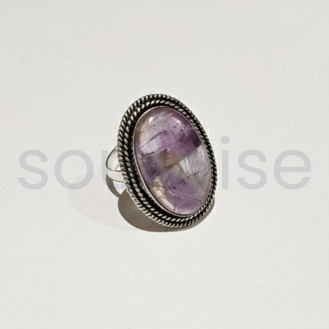 Natural Ametrine Gemstone Ring – Genuine Crystal Jewelry for Women & Men – Handmade Statement Ring – Reiki, Healing, Birthstone