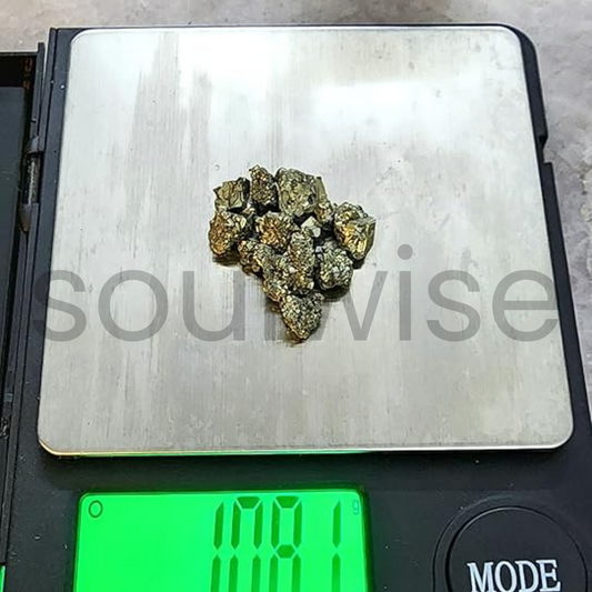 Soulwise Natural Pyrite chunks, for positive energy flow, Manifest money and Abundance, boost confidence, personal power, decor and gift (20g)