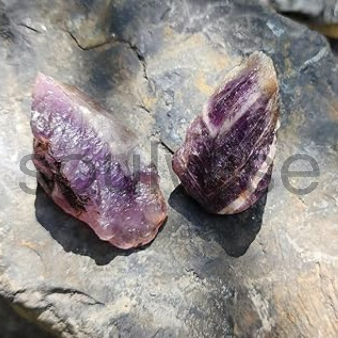 Raw Chevron Amethyst, Healing crystal, set of 2