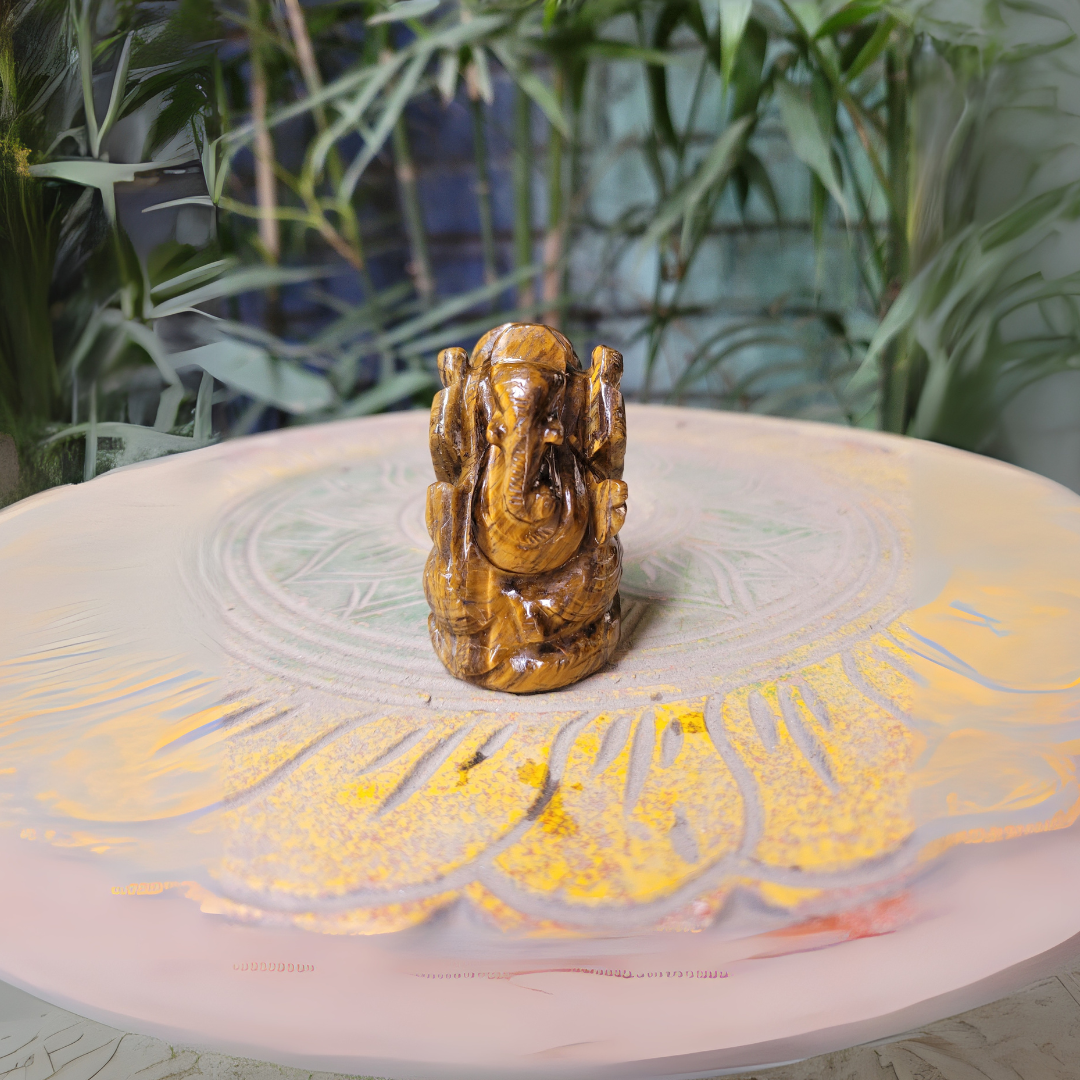 Tiger Eye Ganesha 2"