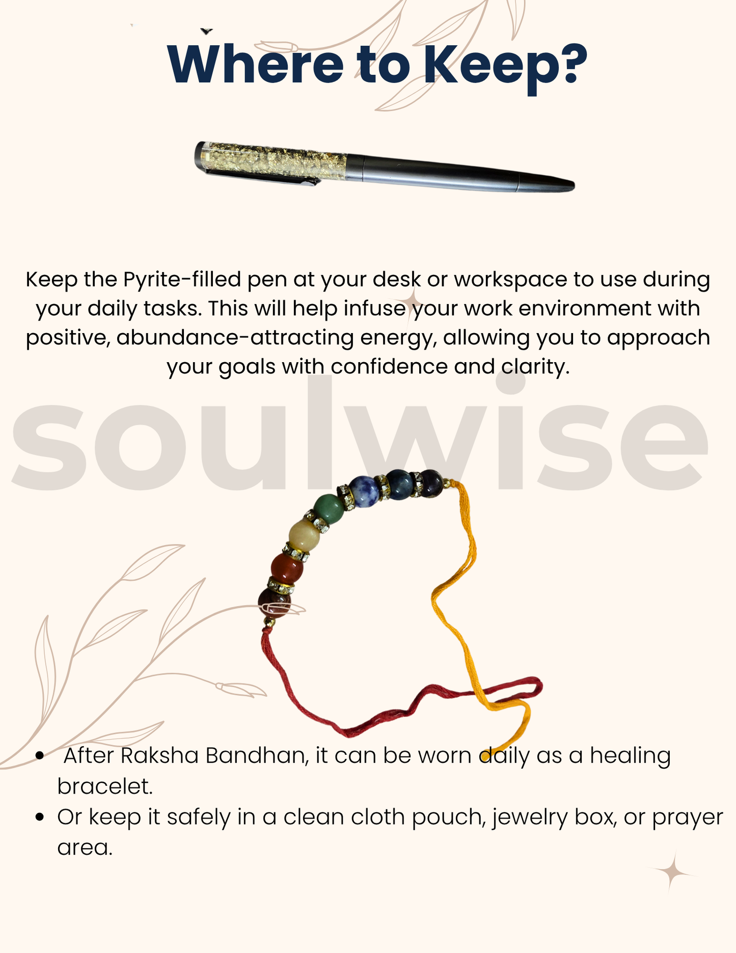 Power & Protection Rakhi Gift Set for brother – Pyrite Crystal Ball Pen + Designer 7 Chakra Rakhi – Pyrite Pen & Chakra Rakhi A Raksha Bandhan Gift