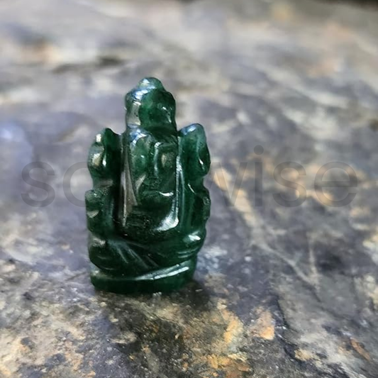 Jade Crystal Ganesha 1",Healing Crystal for Prosperity, Wisdom, Luck, Success,