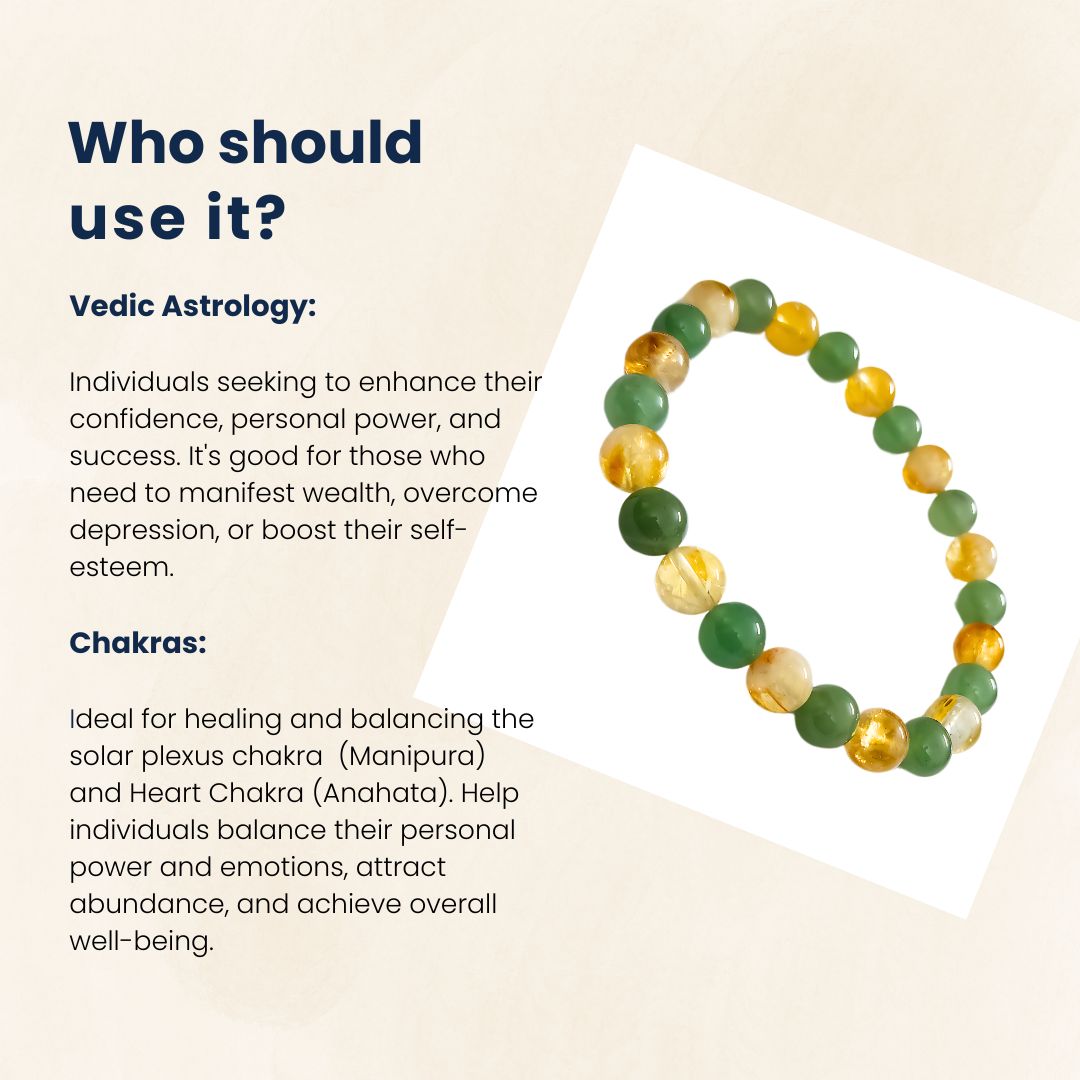 Citrine Green Aventurine bracelet 8mm
