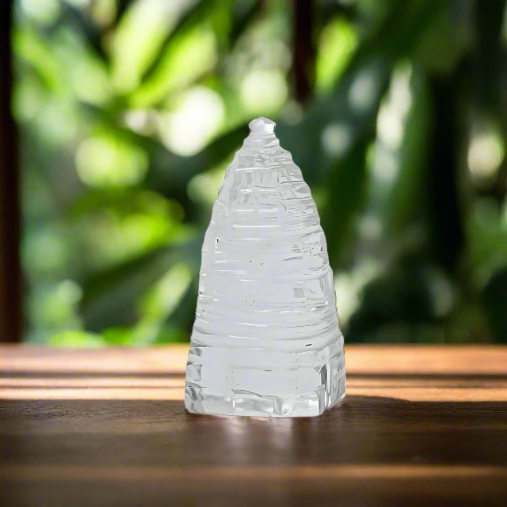 Certified AAA Grade Sphatik Shree Yantra – 1 Inch – Natural Clear Quartz Crystal.