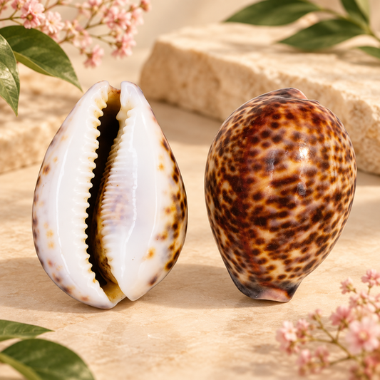 Tiger Cowrie Shell – Patterned Decorative Sea Shell for Home Décor, Coastal Displays & Collectible Gifting