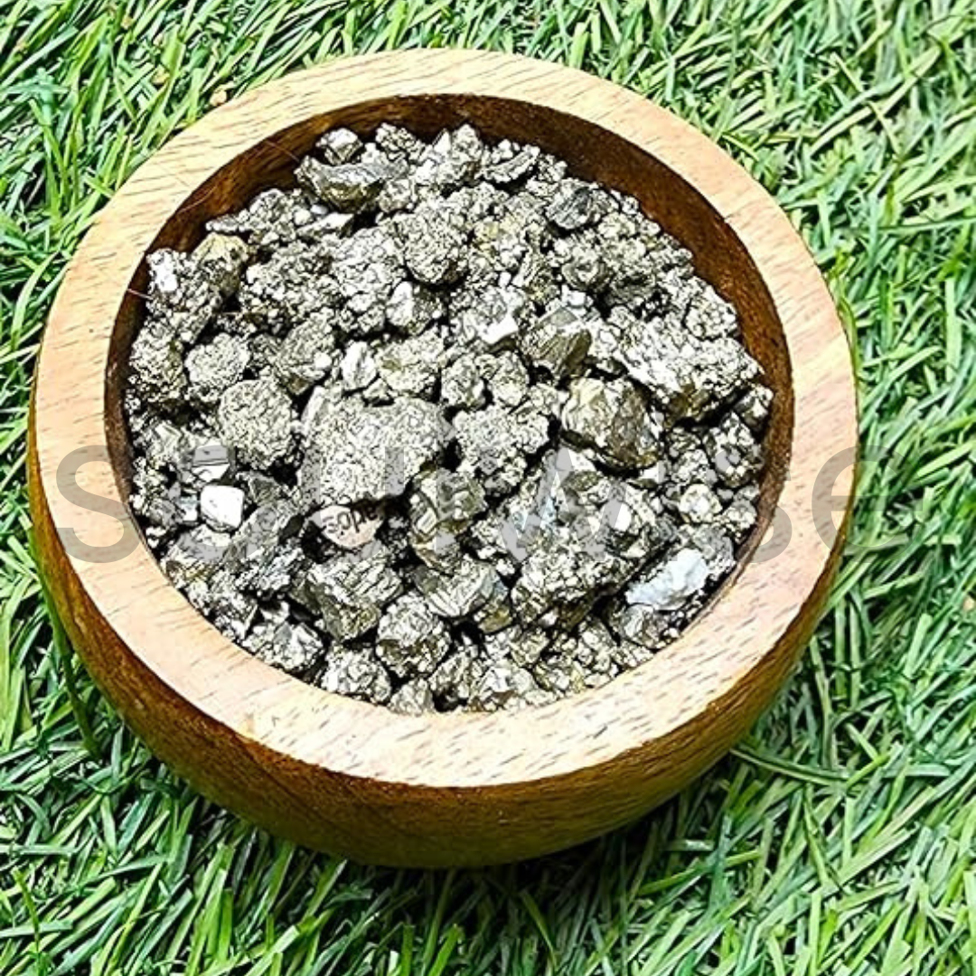 Soulwise Natural Pyrite chunks, for positive energy flow, Manifest money and Abundance, boost confidence, personal power, decor and gift (20g)