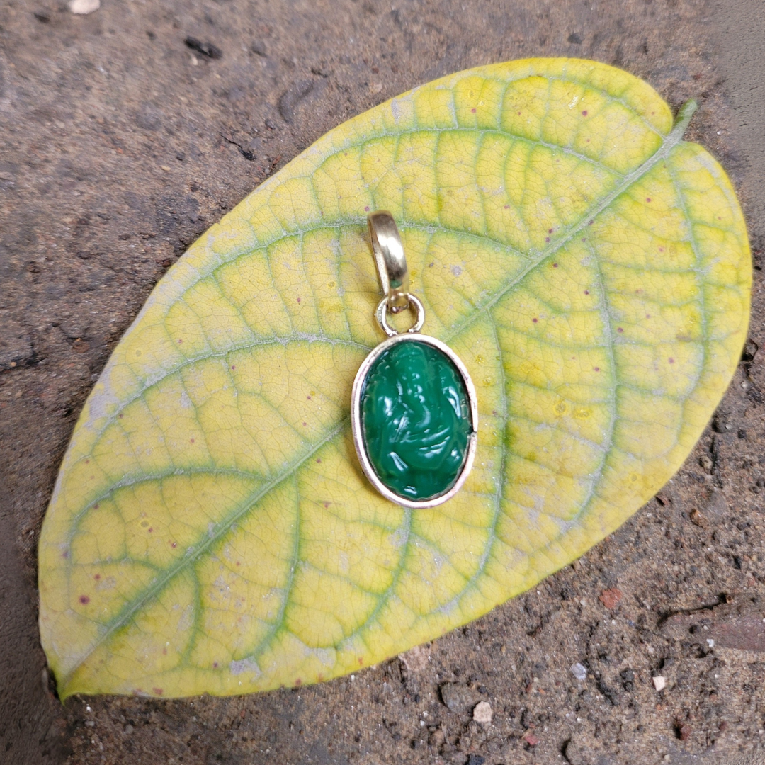 ग्रीन एवेंट्यूरिन गणेश पेंडेंट