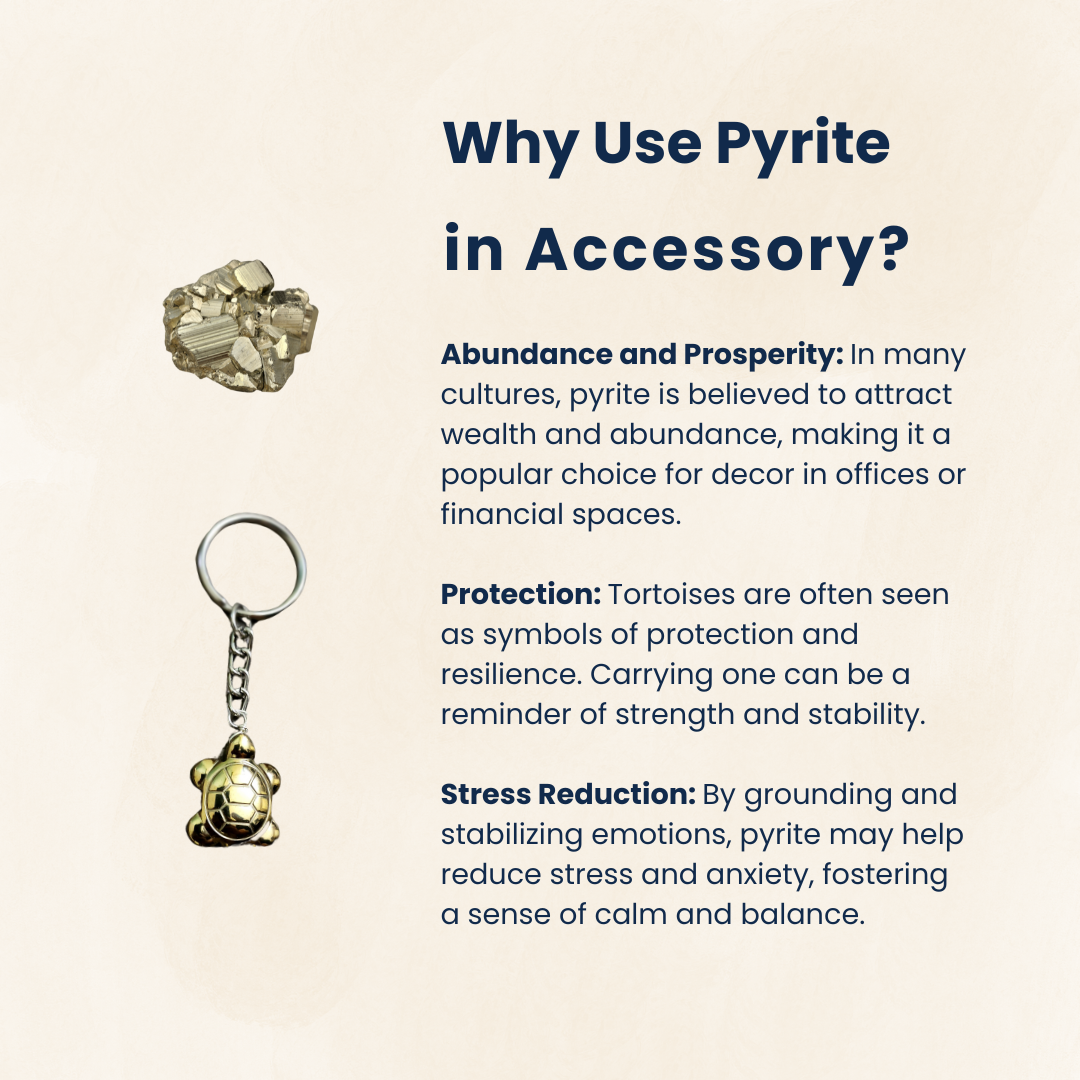 Pyrite Tortoise Keychain Certified