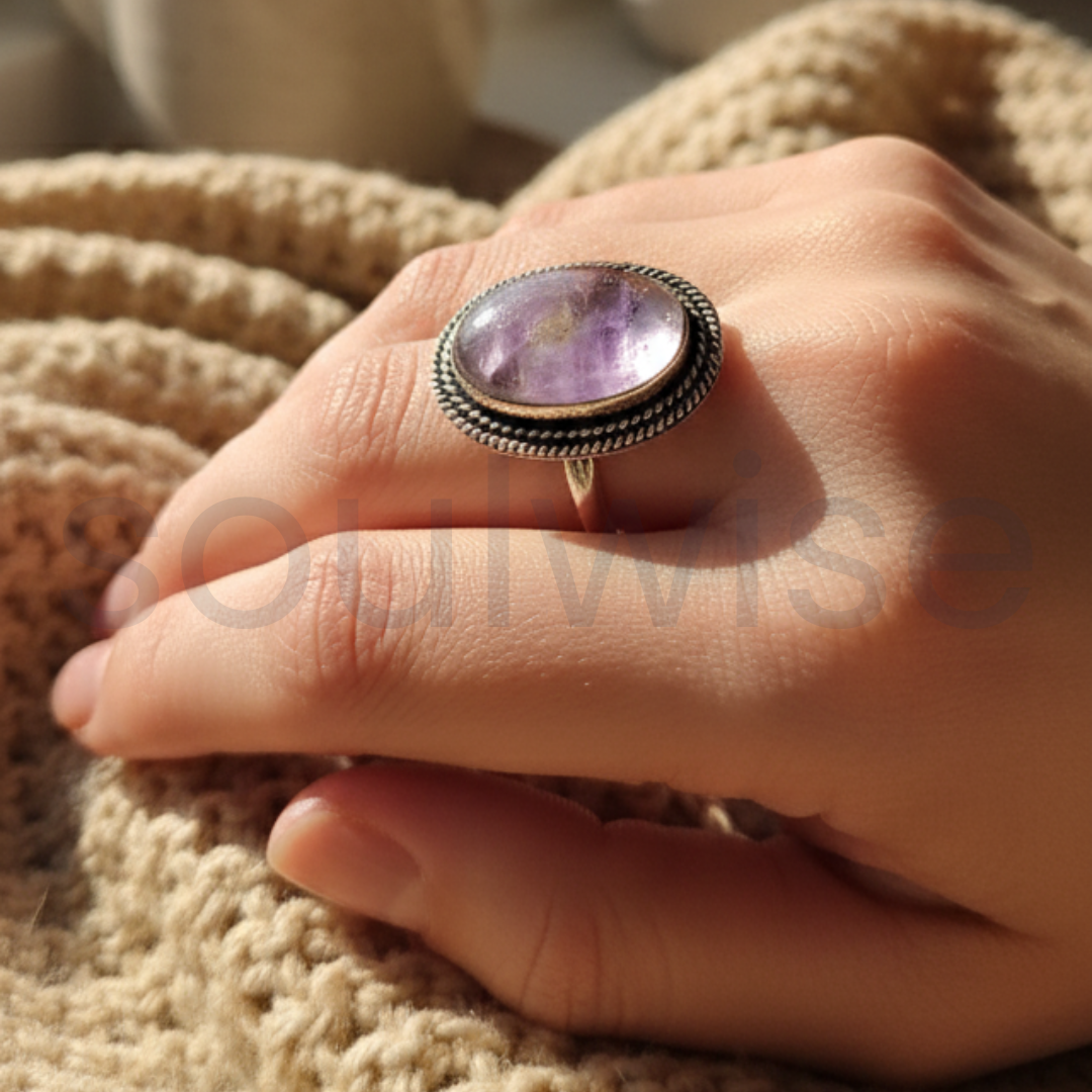 Natural Ametrine Gemstone Ring – Genuine Crystal Jewelry for Women & Men – Handmade Statement Ring – Reiki, Healing, Birthstone