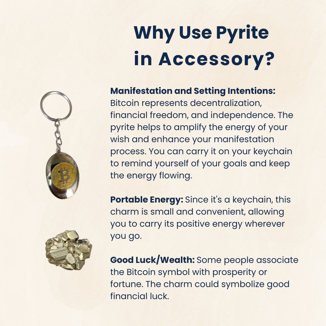 Bitcoin symbol Pyrite Keychain