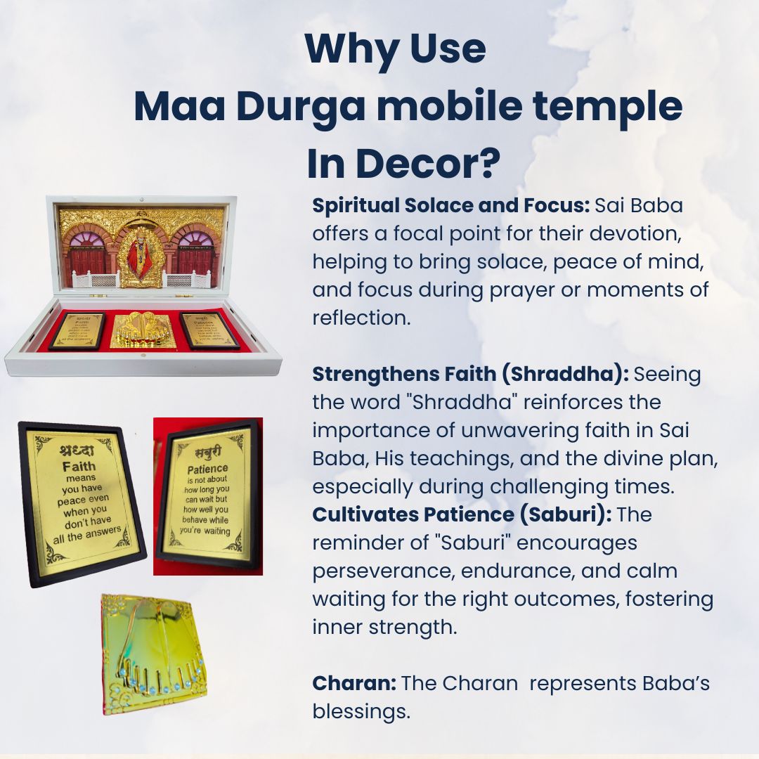 Shirdi Sai Baba Gold-Plated Devotional Pocket Temple