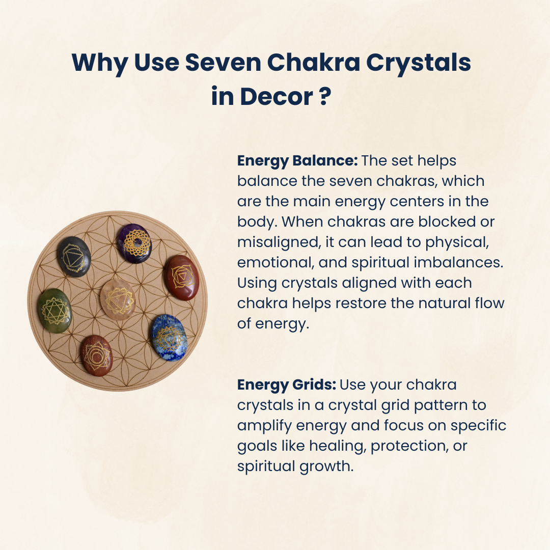Chakra crystal set on flower of life grid
