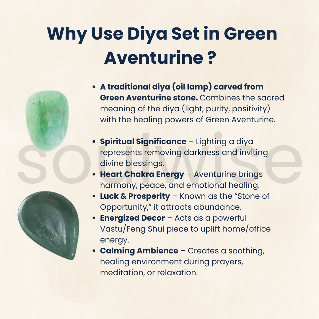 Green Aventurine Diya Set – Natural Crystal Oil Lamps for Prosperity, Healing & Festive Décor – Set of 2/4/6 (Customizable)
