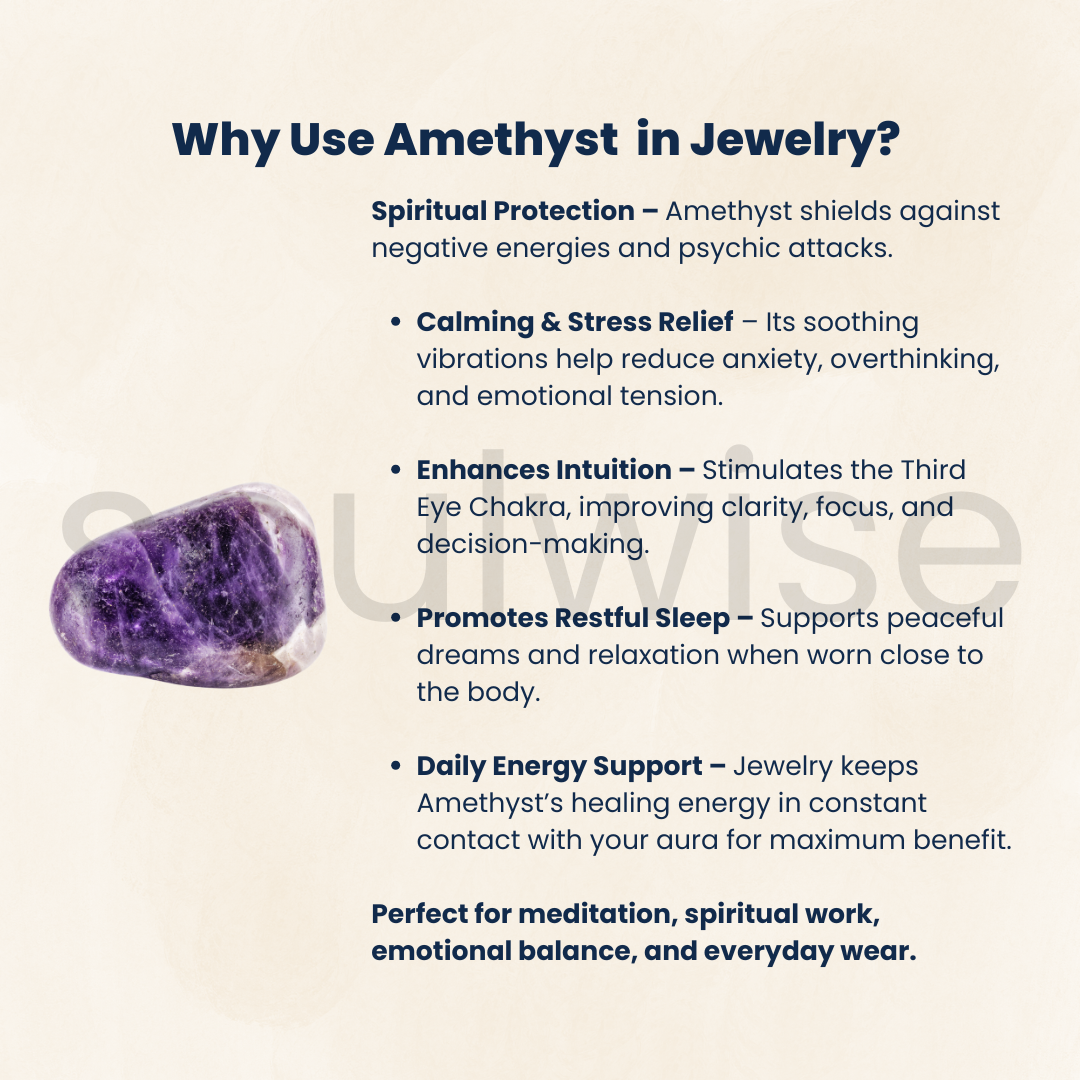 Natural Amethyst Crystal Bracelet (8mm) & Heart-Shaped Pendant Necklace Set – Healing, Protection & Spiritual Balance