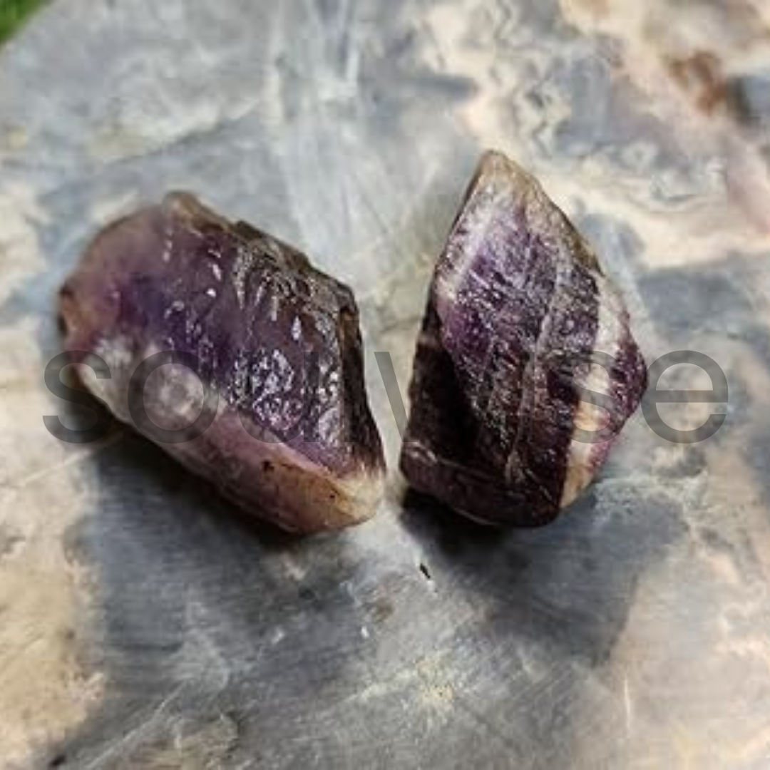 Raw Chevron Amethyst, Healing crystal, set of 2