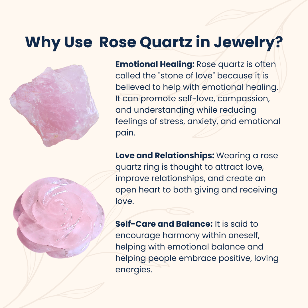Rakhi Gift for Sister – Rose Quartz Crystal Flower & Pyrite Hamsa Ring – Protective Jewelry & Healing Decor Duo.