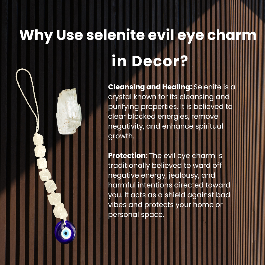 Evil Eye Selenite Natural Stones Door/Car Hanging