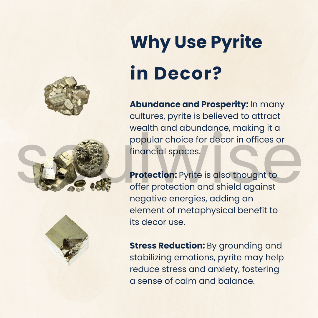 Soulwise Natural Pyrite chunks, for positive energy flow, Manifest money and Abundance, boost confidence, personal power, decor and gift (20g)