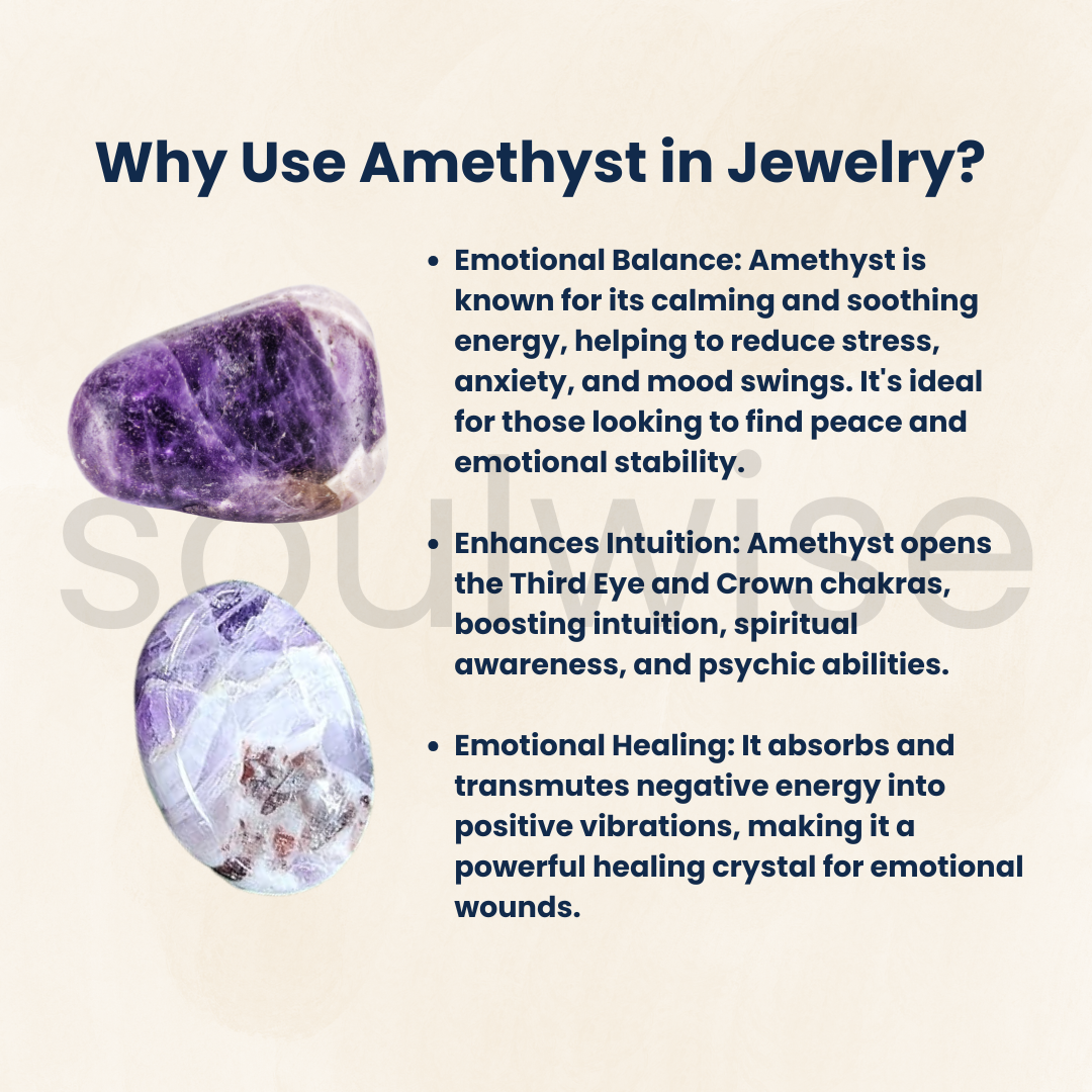 Soulwise Amethyst Thumb Stone – Polished Worry Stone for Anxiety Relief, Meditation, Reiki & Pocket Crystal Healing