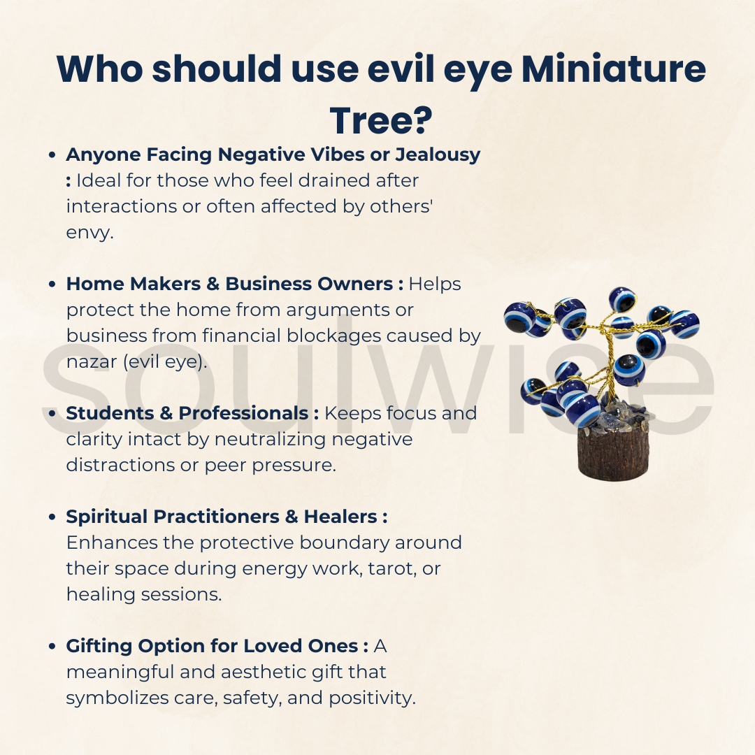 Soulwise Evil Eye Miniature Tree | abletop Spiritual Showpiece for Office, Living Room, Gift Use.