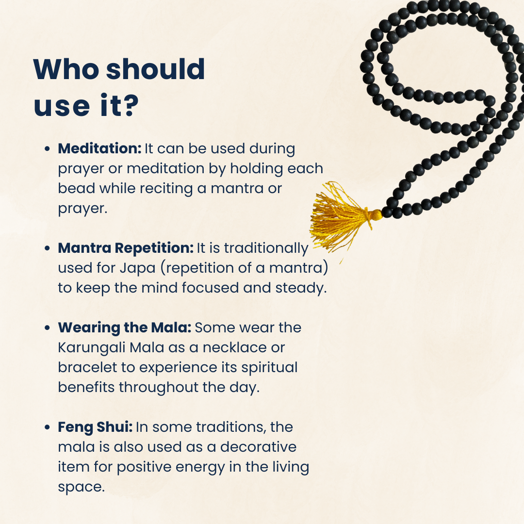 Original Karungali Mala 108 Ebony Wood beads