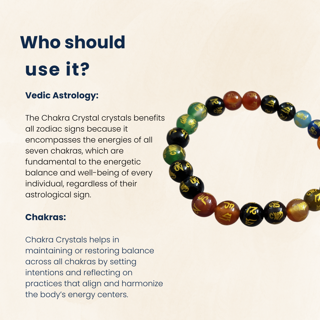 Om Mani 7 Chakra Bracelet 8mm