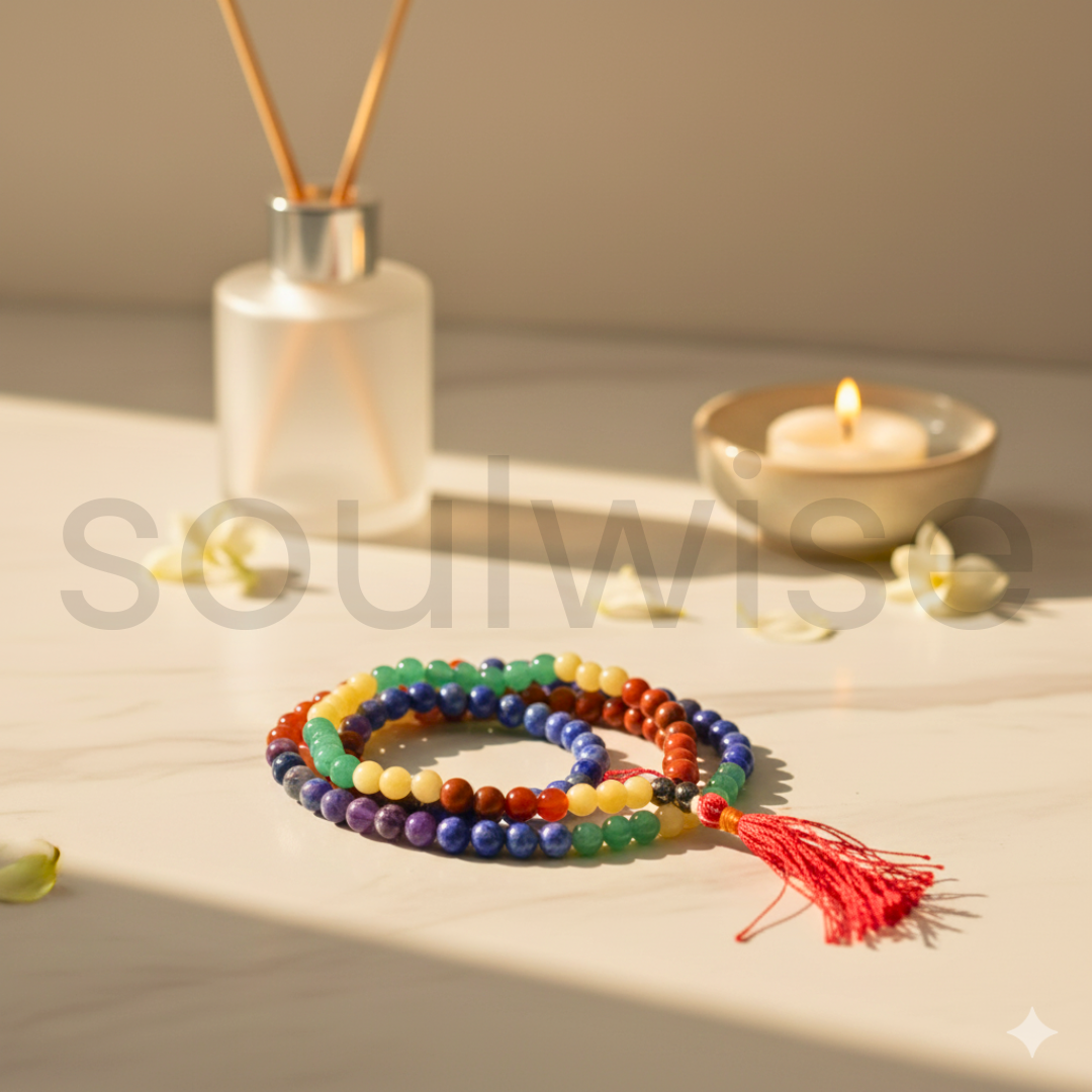 7 Chakra Crystal Jaap Mala Necklace