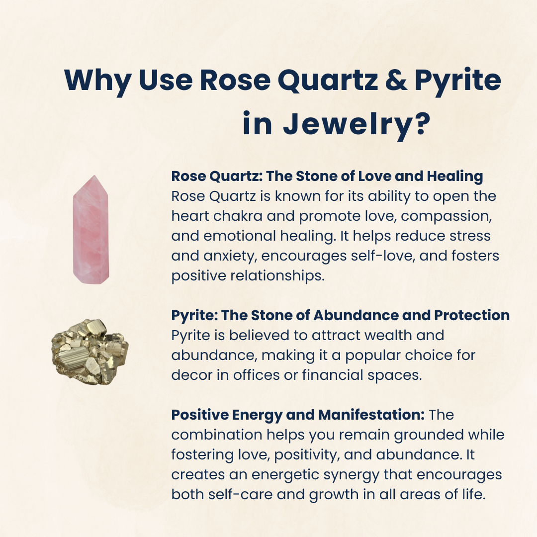 Rose Quartz & Pyrite combine Crystal Bracelet