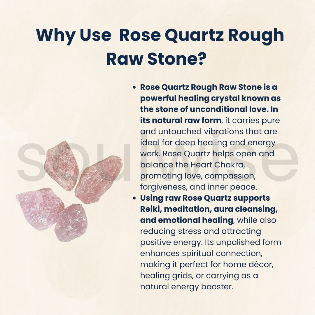 Soulwise Rose Quartz Natural Crystal Healing/Rough Raw Stone, Reiki Stones Healing, Aura cleaning, enhance Positive energy (800 g)