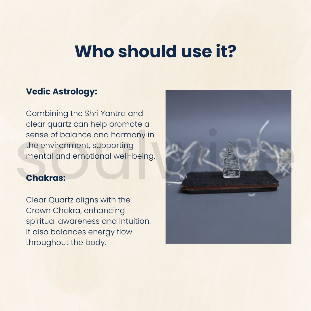 Certified AAA Grade Sphatik Shree Yantra – 1 Inch – Natural Clear Quartz Crystal.