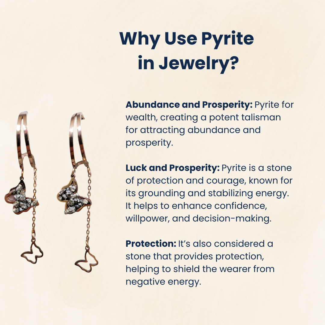 Natural Pyrite Butterfly Drop Earrings, Rose Gold-Plated , Certified