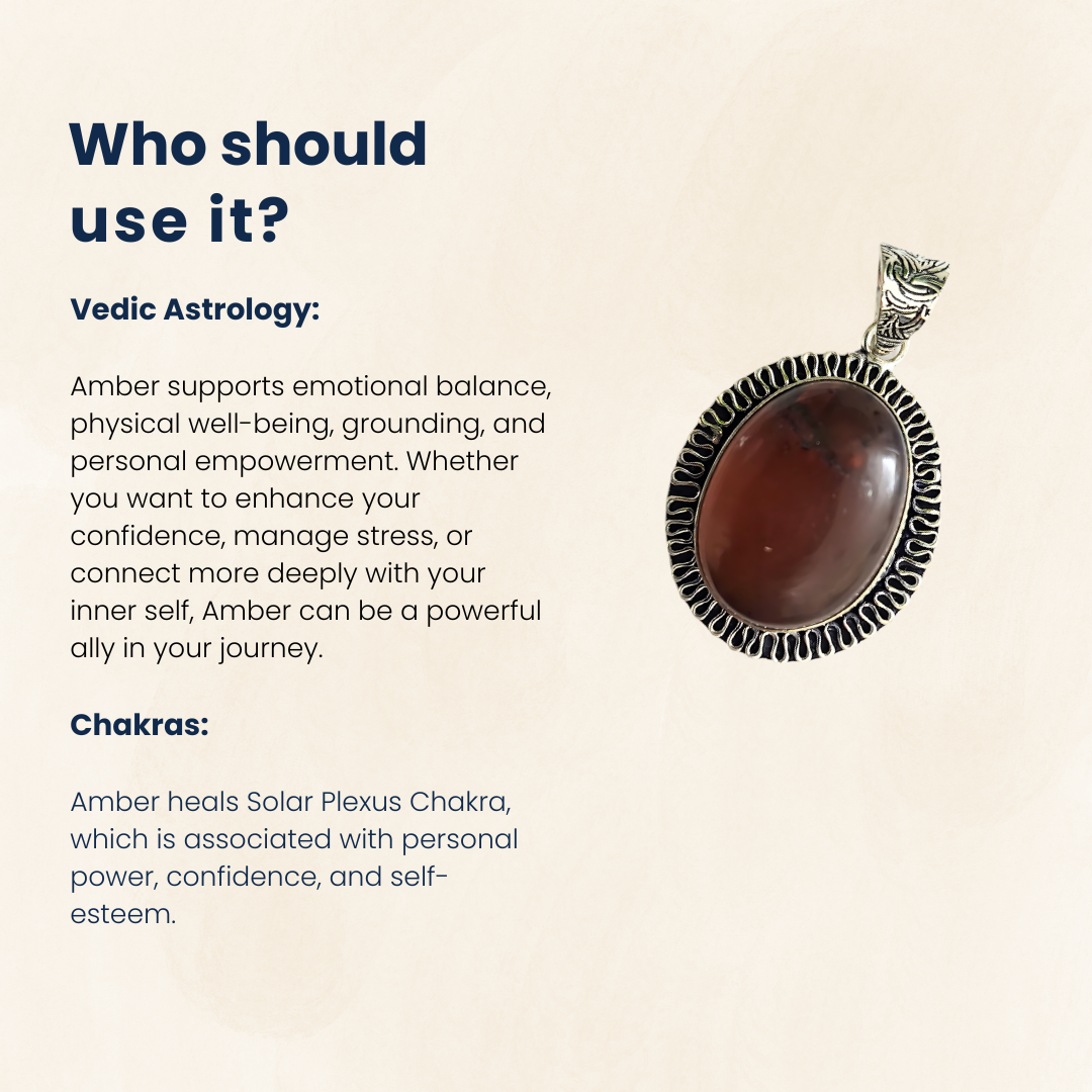 Baltic Amber Healing Crystal Pendant Certified