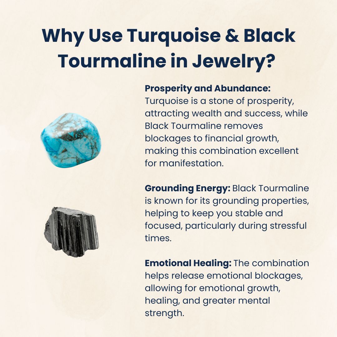 Turquoise and Black Tourmaline Prosperity Bracelet