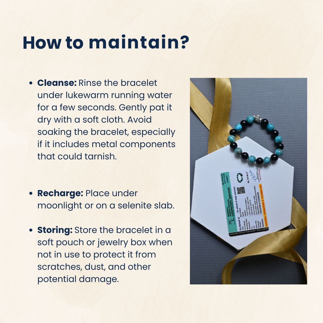 Turquoise and Black Tourmaline Prosperity Bracelet