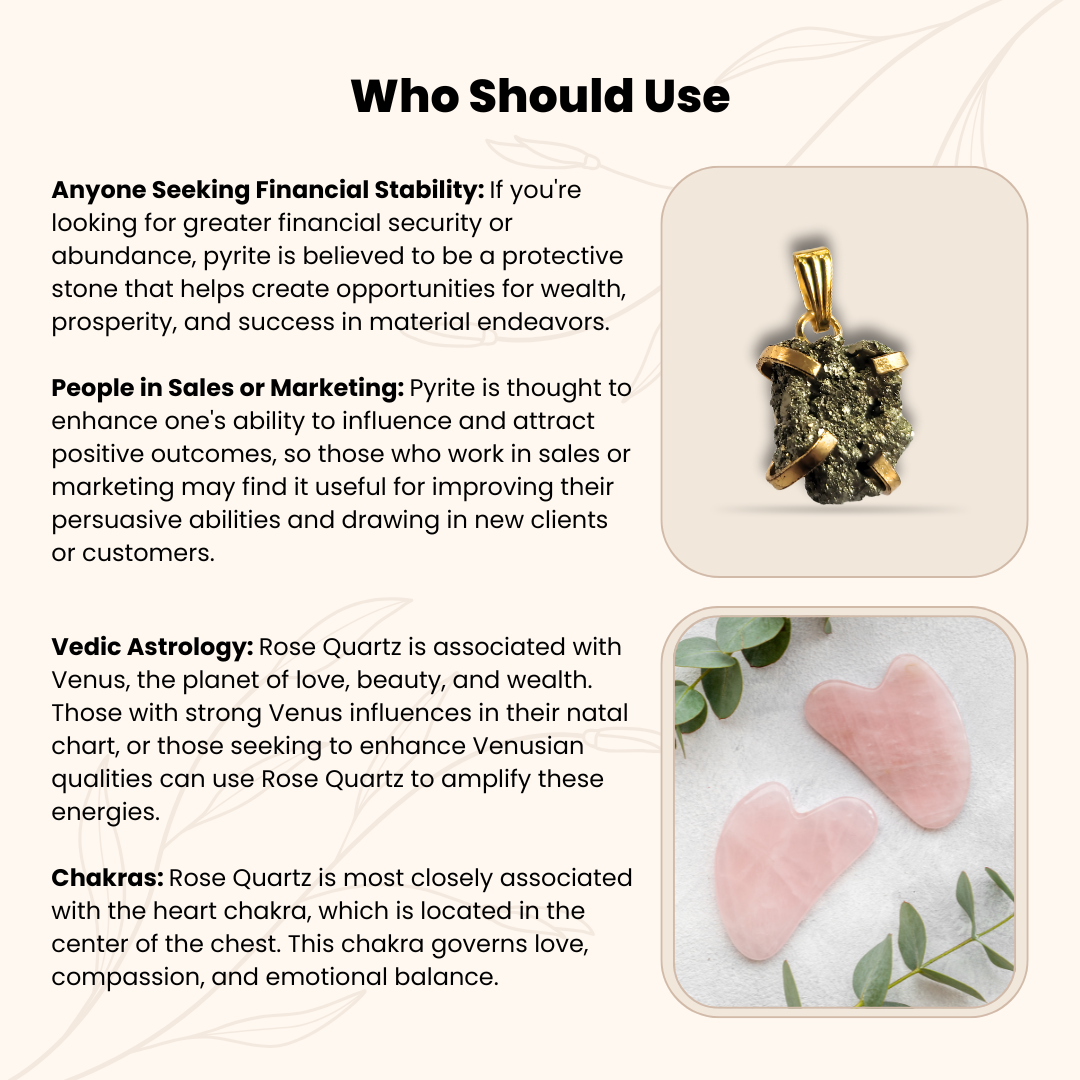 Rakhi Gift Combo – Raw Pyrite Crystal Pendant+ Rose Quartz Gua Sha Tool | Healing Energy & Skincare Ritual Love, Glow & Wellness Set for Your Sister