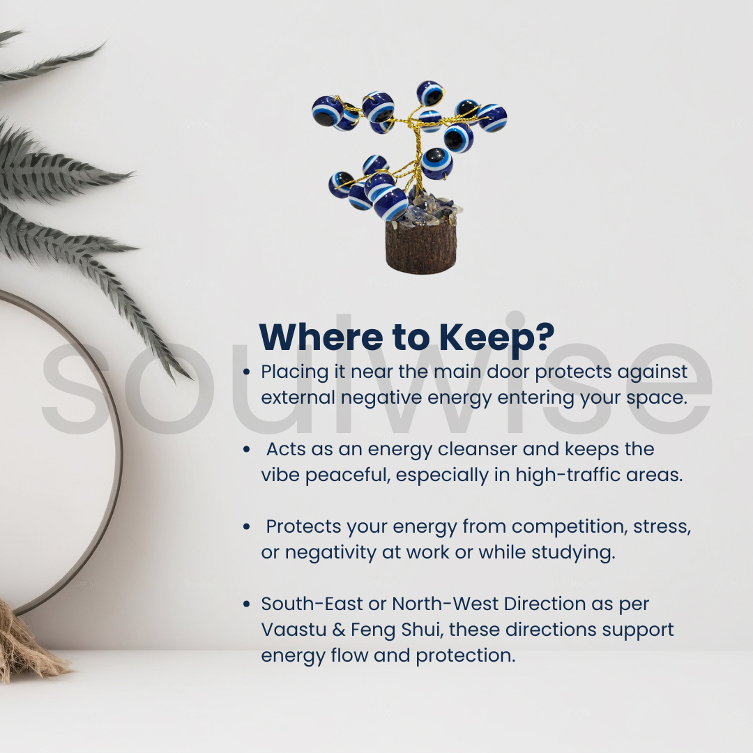 Soulwise Evil Eye Miniature Tree | abletop Spiritual Showpiece for Office, Living Room, Gift Use.