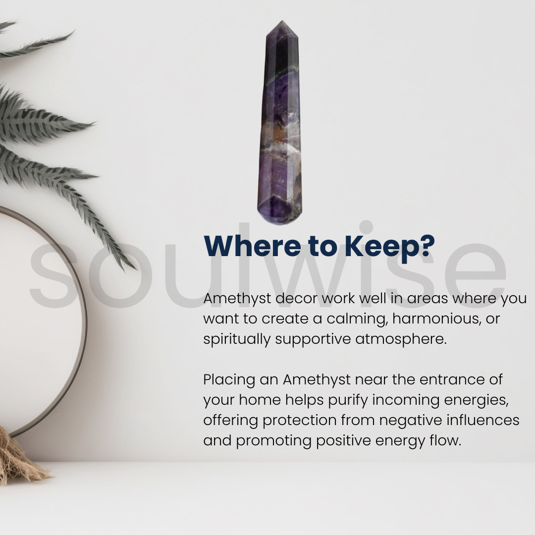 6-Inch Polished Amethyst Wand – Natural Crystal for Healing, Meditation & Energy Work
