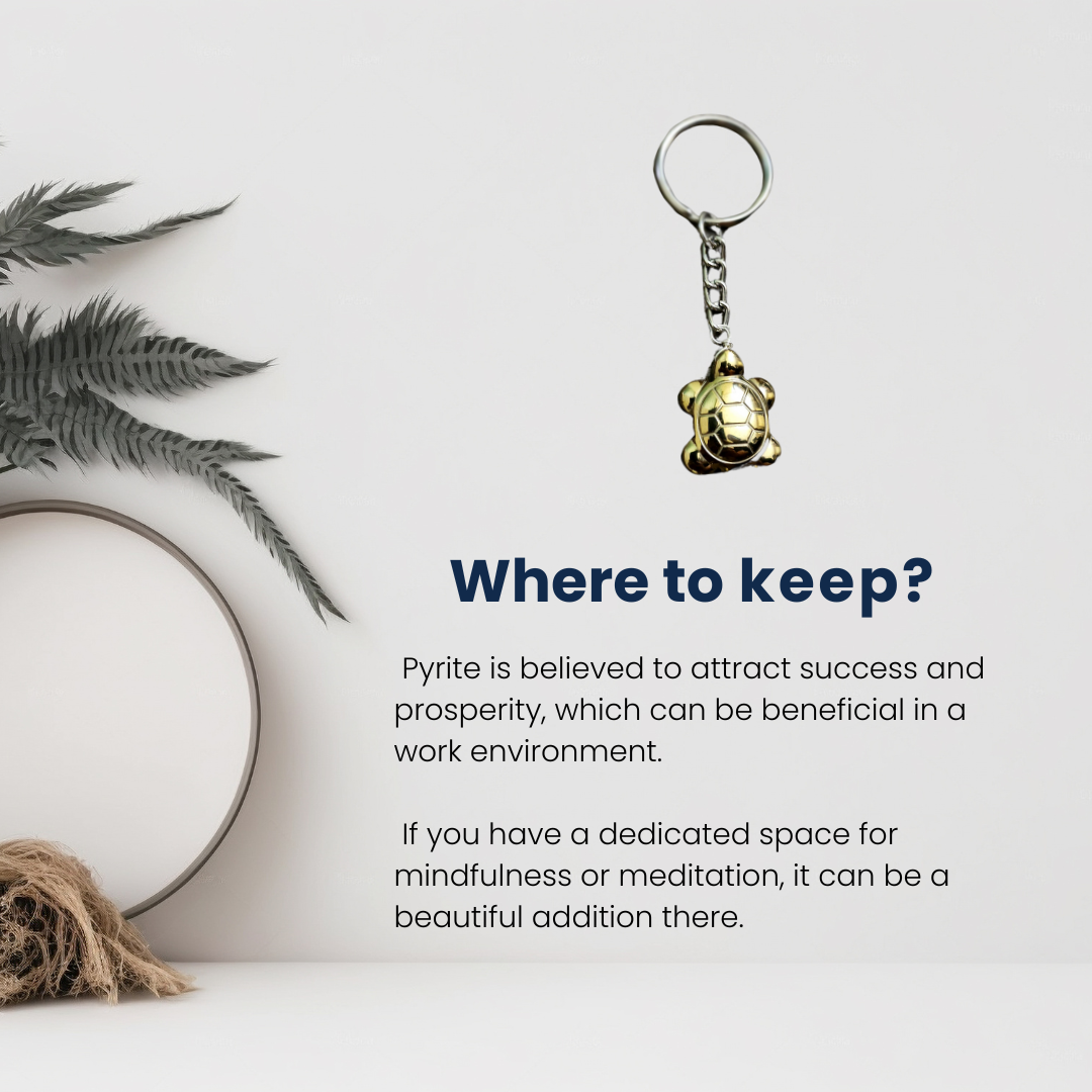 Pyrite Tortoise Keychain Certified